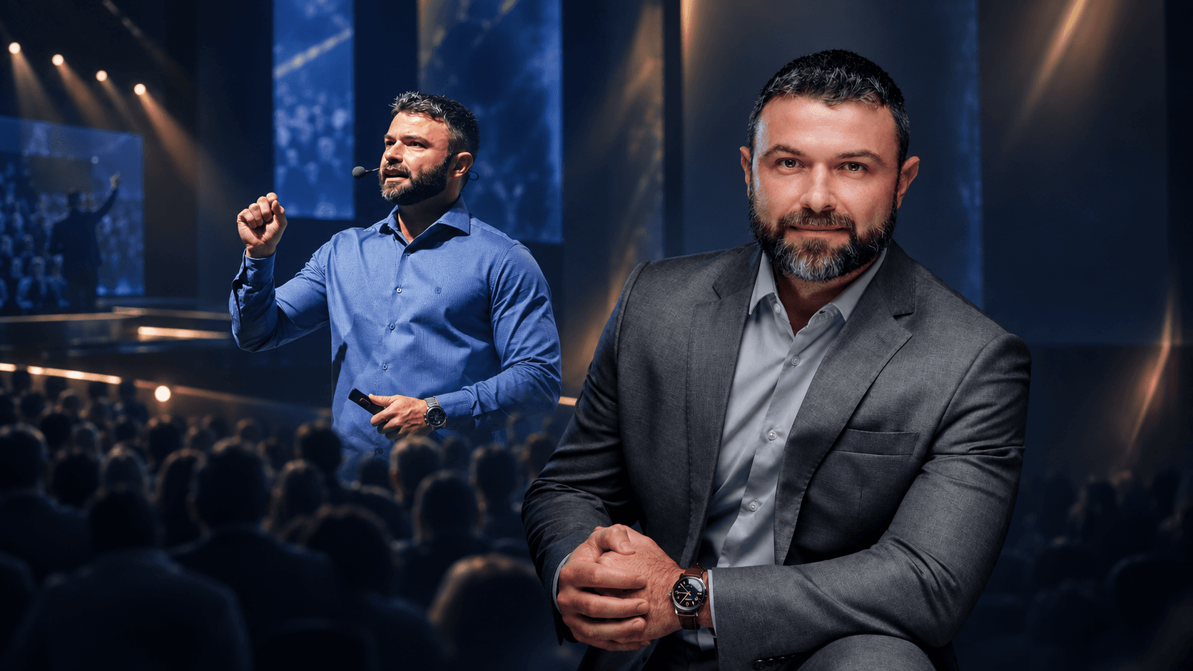 Kairam Cabral no palco durante um evento